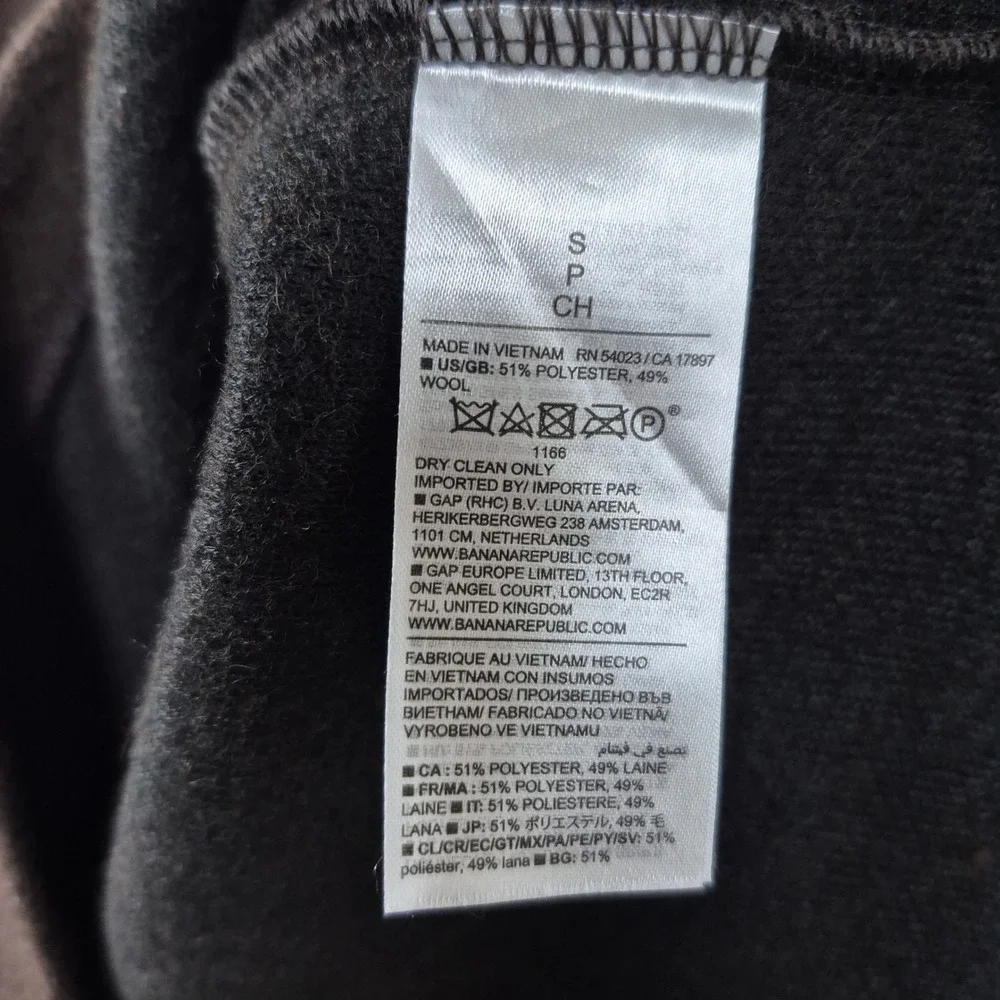 Banana Republic Chocolate Brown Brushed Wool Mock Neck Sweater Mens S Cozy Luxe